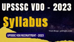 UPSSSC VDO Syllabus 2023